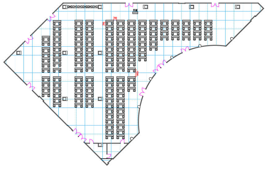 試験実施例2:エキジビションスペース4会場図